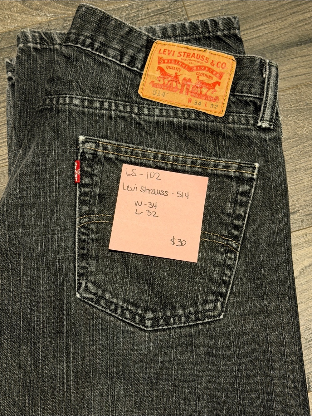 Levi's 514 Men’s Black Pinstripe Bootcut Jeans